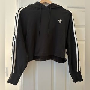 Adidas Cropped Black Hoodie